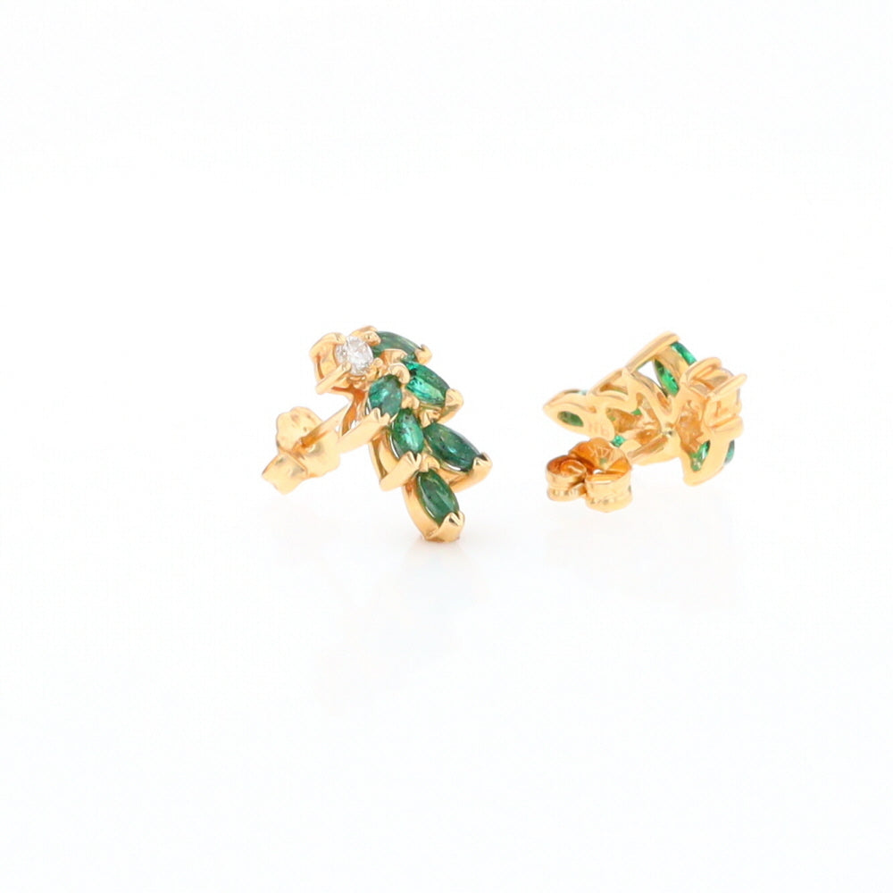 Marquise Emerald Cluster Stud Earrings