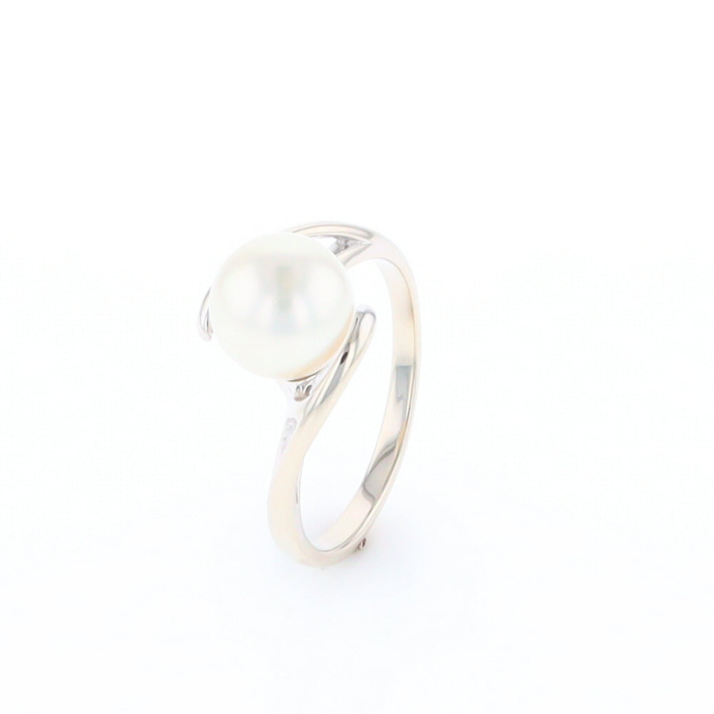 Pearl Solitaire Bypass Ring