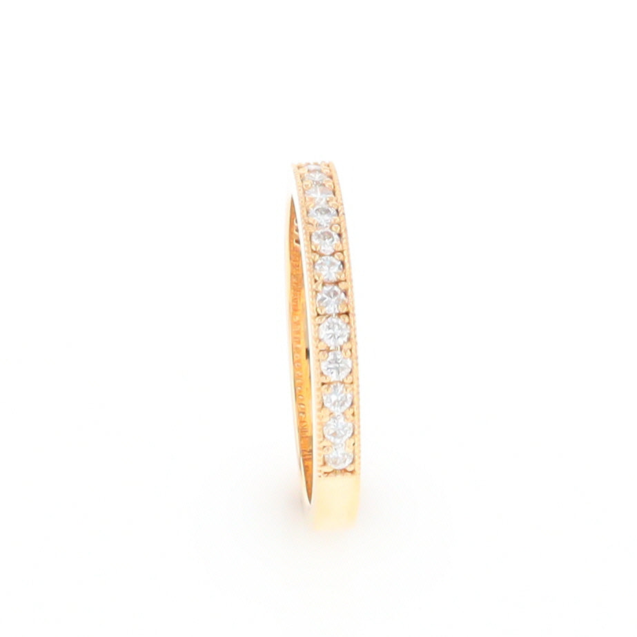 Yellow Gold Milgrain Diamond Wedding Band