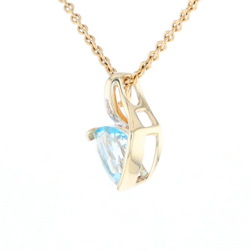 Trillion Blue Topaz Diamond Pendant