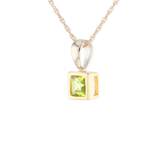 Two-Tone Bezel Peridot Pendant
