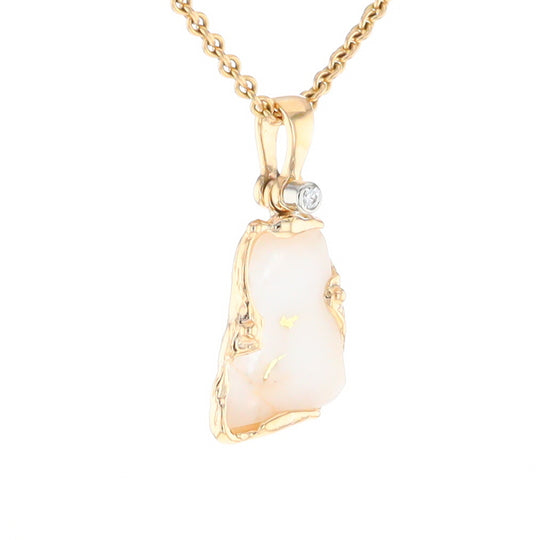 Gold Quartz Freeform Pendant