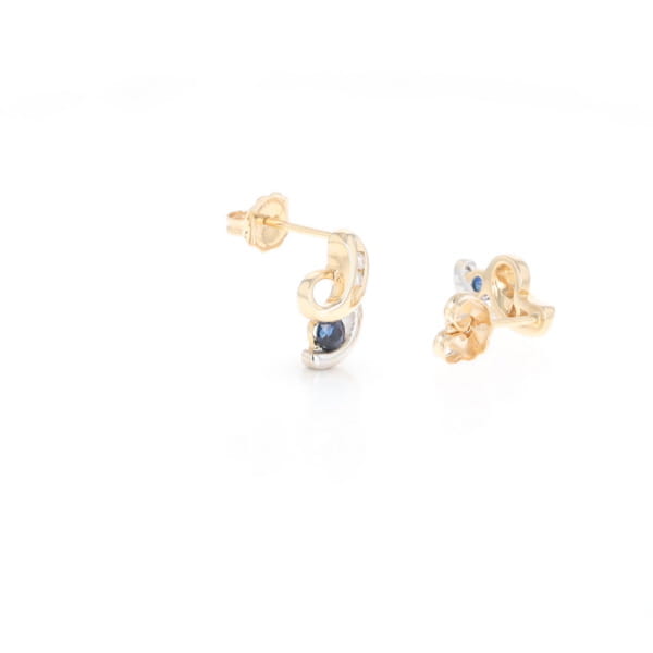 Blue Sapphire Swirl Earrings