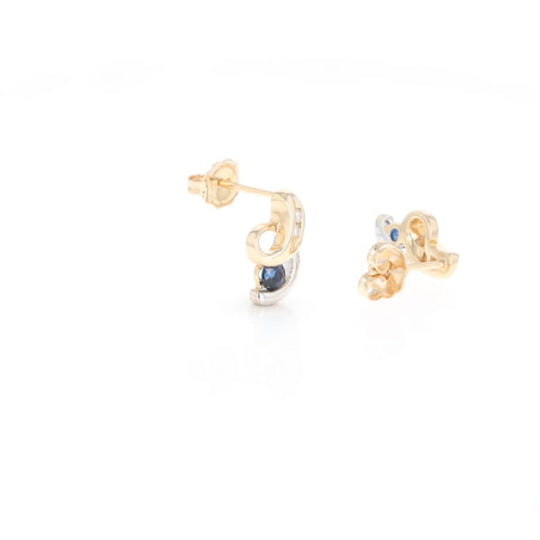 Blue Sapphire Swirl Earrings