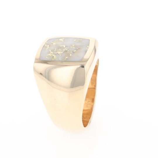 Natural Gold Quartz Men's Ring