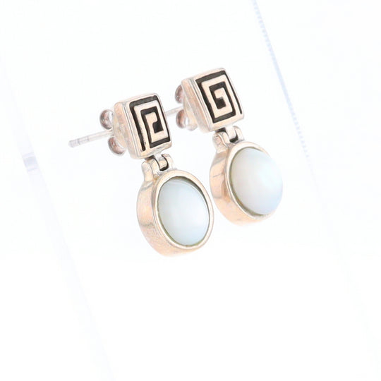 Square Swirl Mother of Pearl Stud Earrings