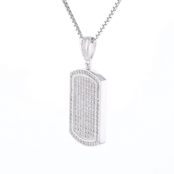 Cubic Zirconia Dog Tag Necklace
