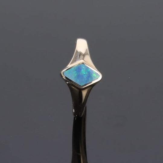 Opal Rings Diamond Shape Inlaid Design
