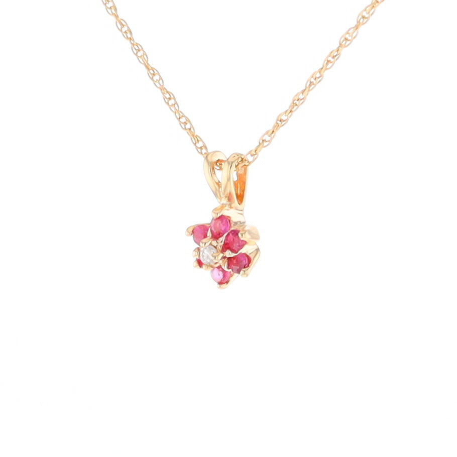 Ruby Flower Pendant