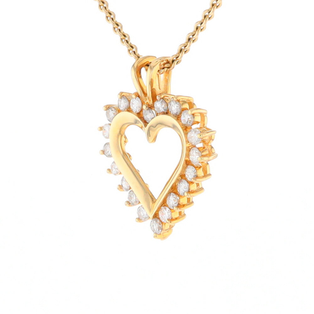 Open Heart Diamond Halo Pendant