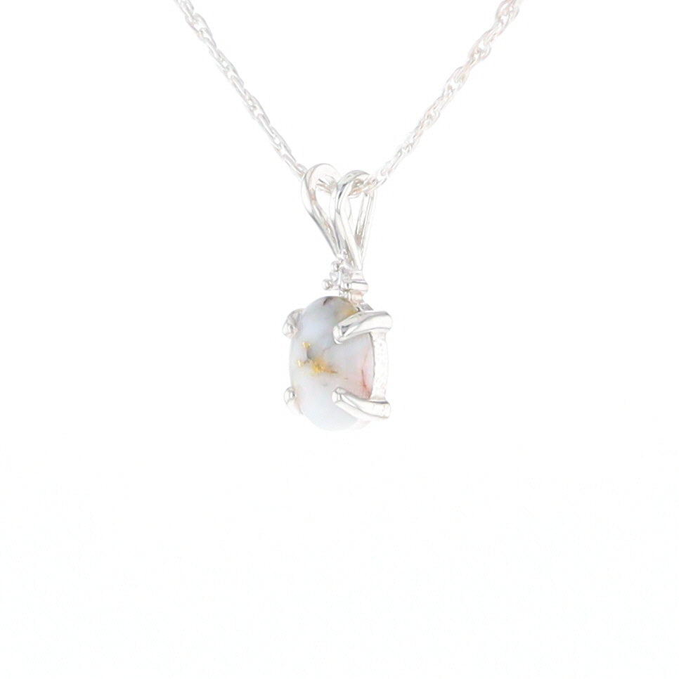Gold Quartz Cabochon Necklace