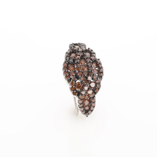 Knot Cluster Orange Diamond Ring
