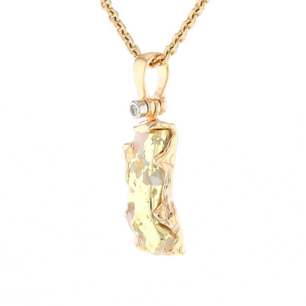 Gold Quartz Freeform Pendant (G2)