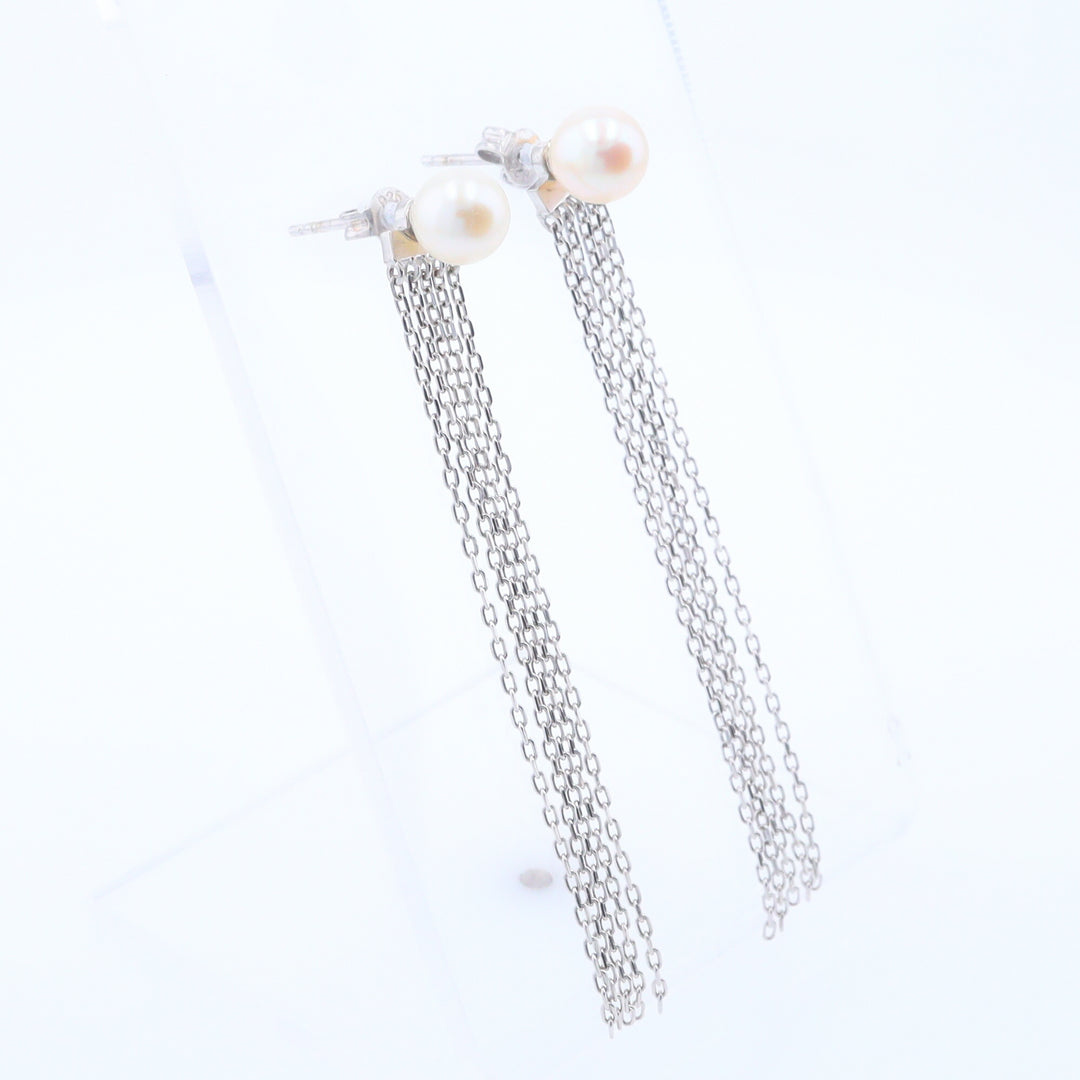 Tassel Chain Pearl Earrings