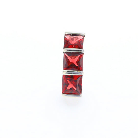 Three Square Garnet Ring