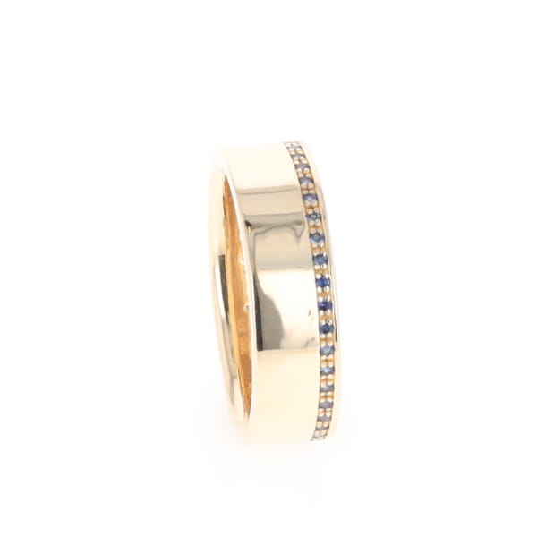 Men's Blue Sapphire Wedding Band Contemporary Design