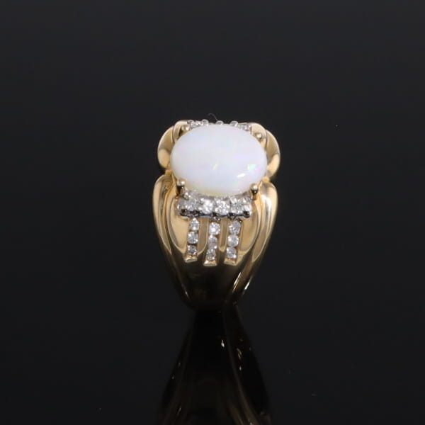 Opal Diamond Channels Ring