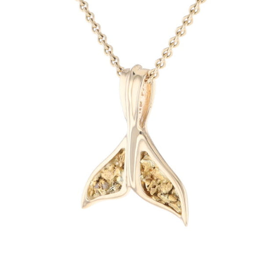 Whale Tail Gold Nugget Pendant