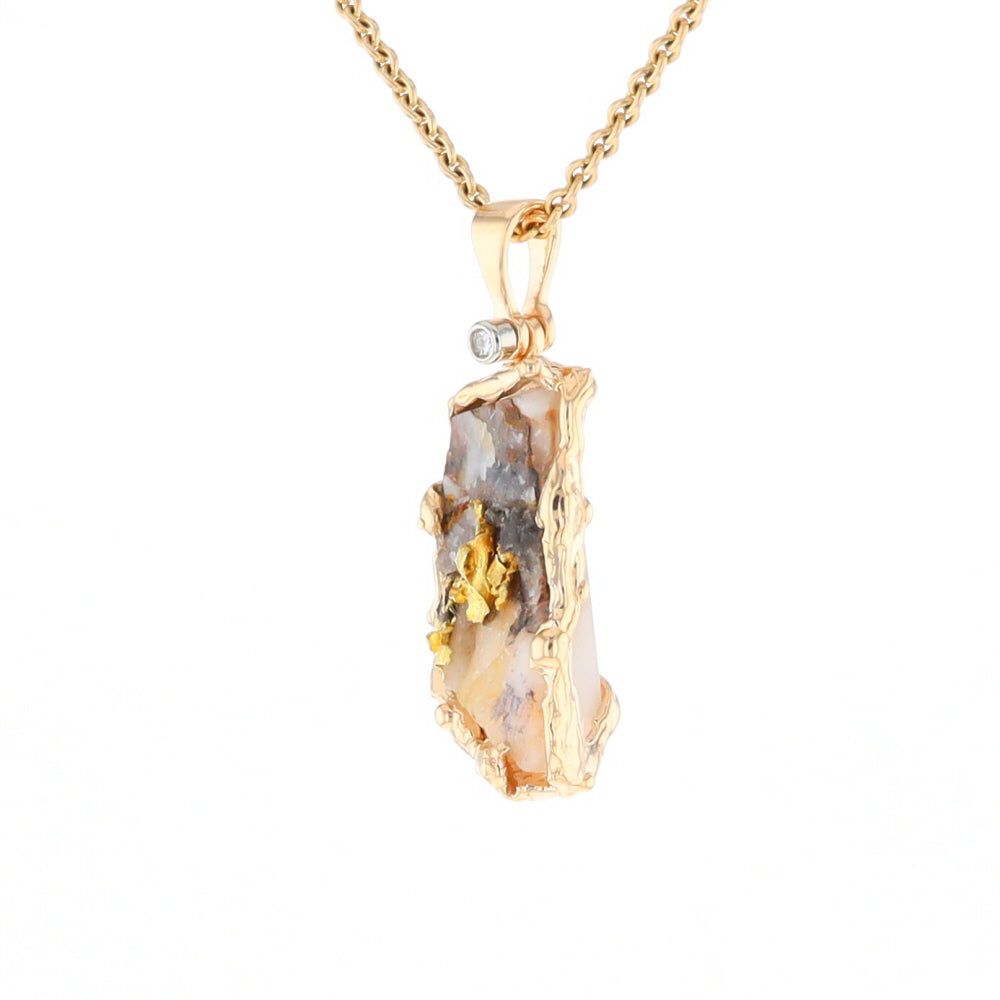 Gold Quartz Freeform Pendant - G3