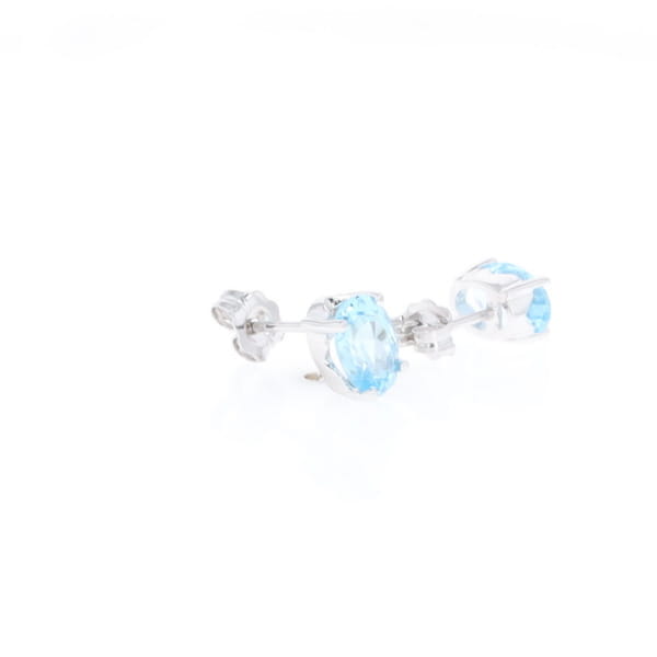 Oval Blue Topaz Stud Earrings