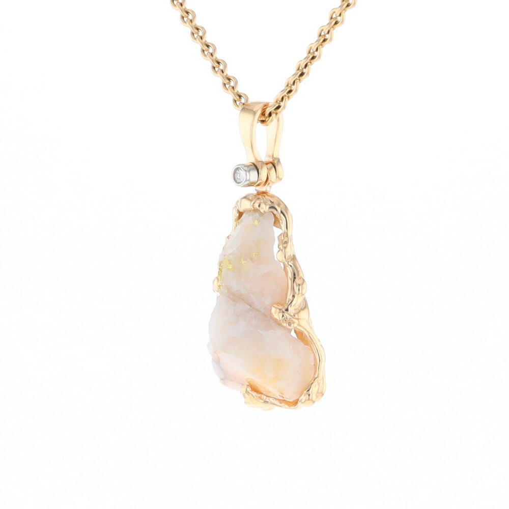 Rough gold Quartz Freeform Pendant