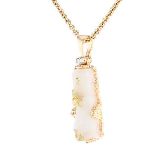 Gold Quartz Freeform Pendant - G1