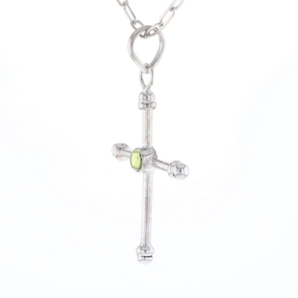 Silver Peridot Cross