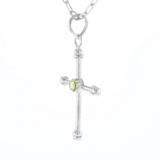 Silver Peridot Cross