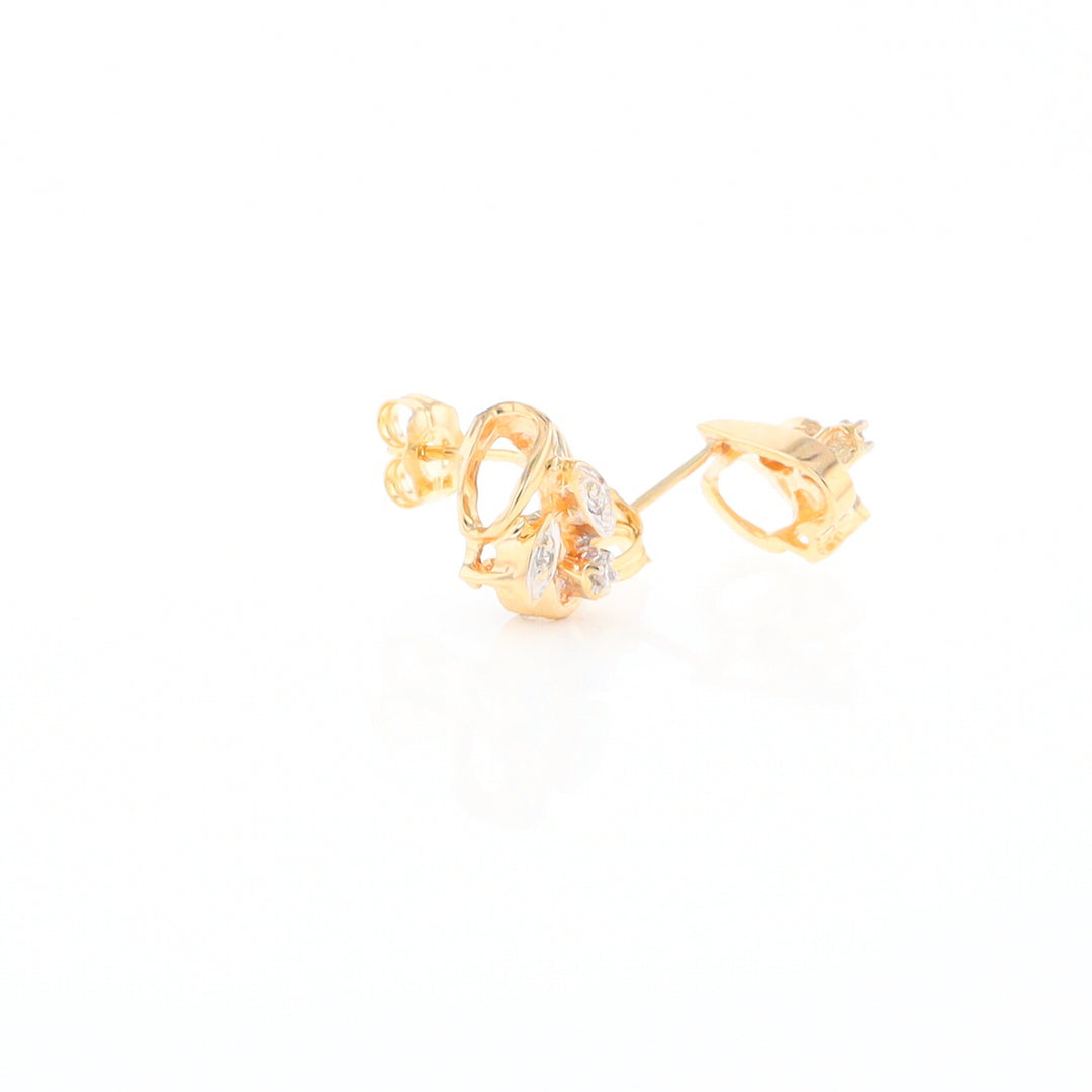 Diamond Leaf Stud Earrings