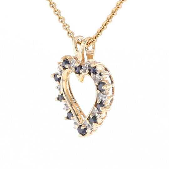 Open Heart Sapphire & Diamond Pendant