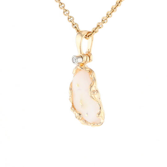 Gold Quartz Freeform Pendant (G2)