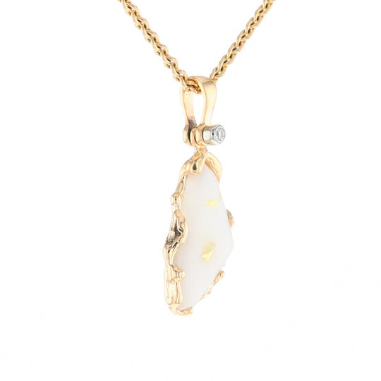 Gold Quartz Freeform Pendant (G2)