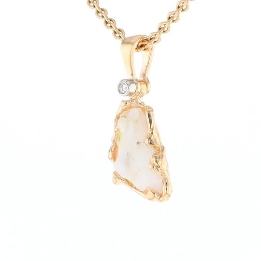 Rough Gold Quartz Freeform Pendant