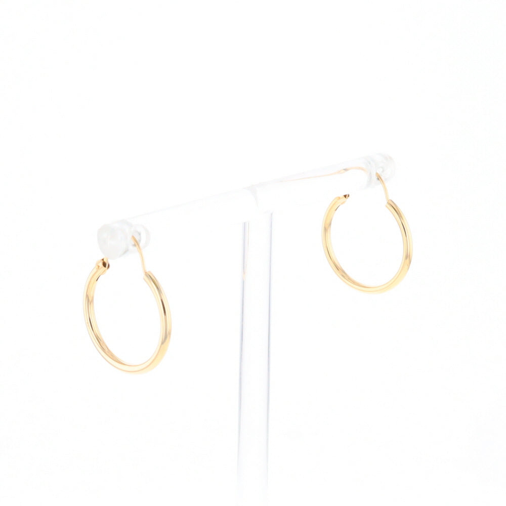 Gold Hollow Tube Hoop Earrings