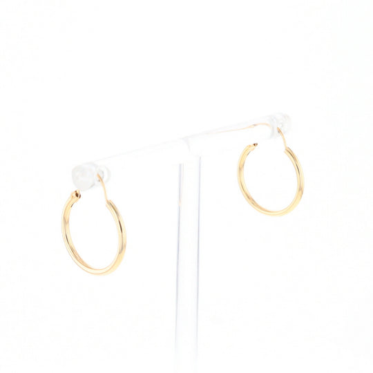 Gold Hollow Tube Hoop Earrings