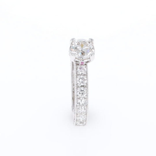 Diamond and Pink Sapphire Engagement Ring