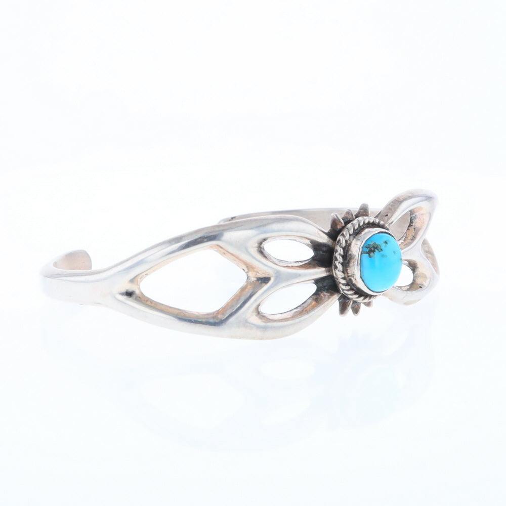 Native Silver Turquoise Butterfly Cuff Bracelet