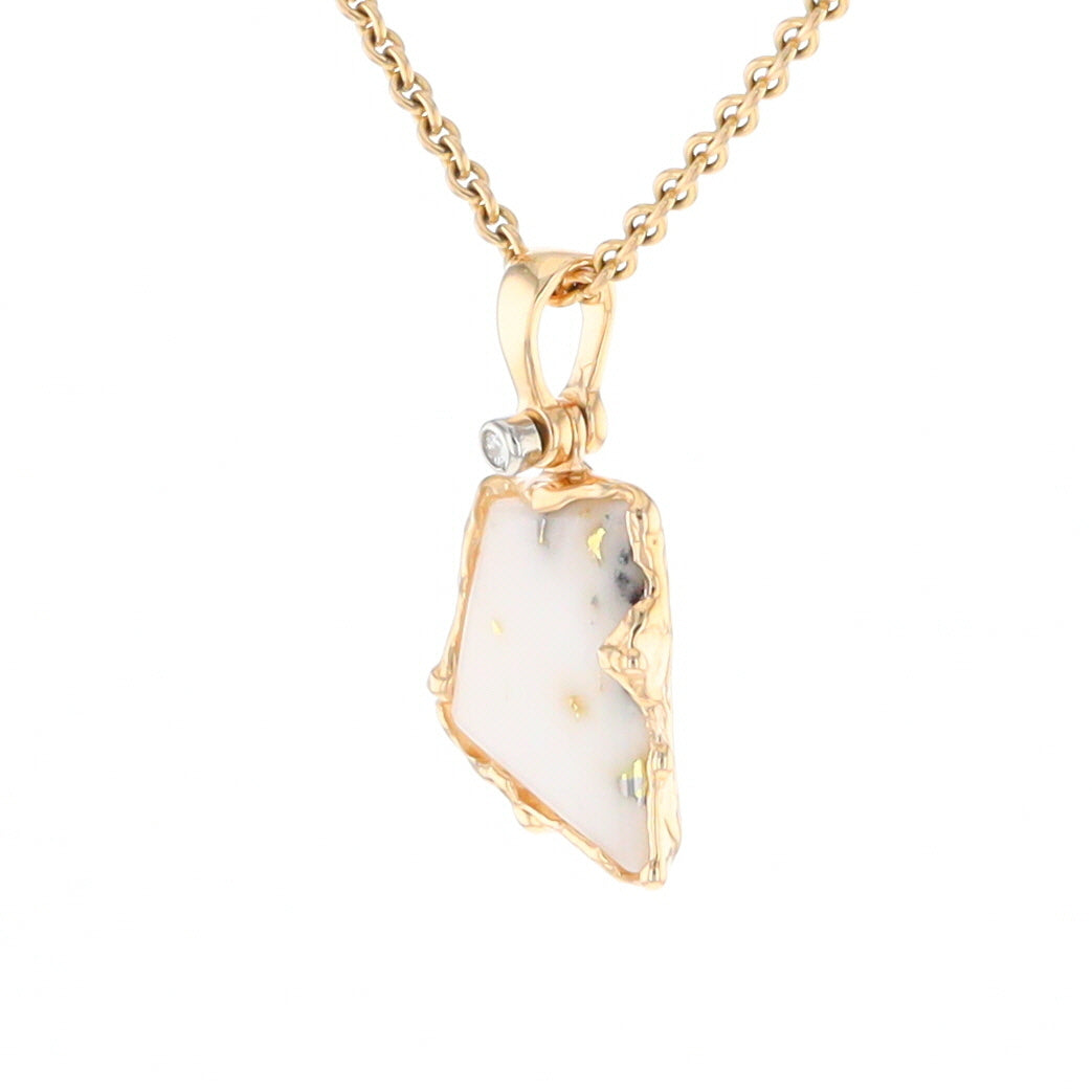 Gold Quartz Freeform Pendant (G2)