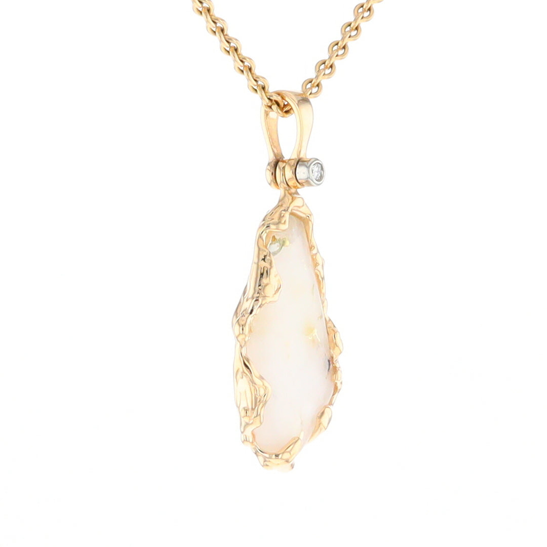 Gold Quartz Freeform Pendant  (G2)