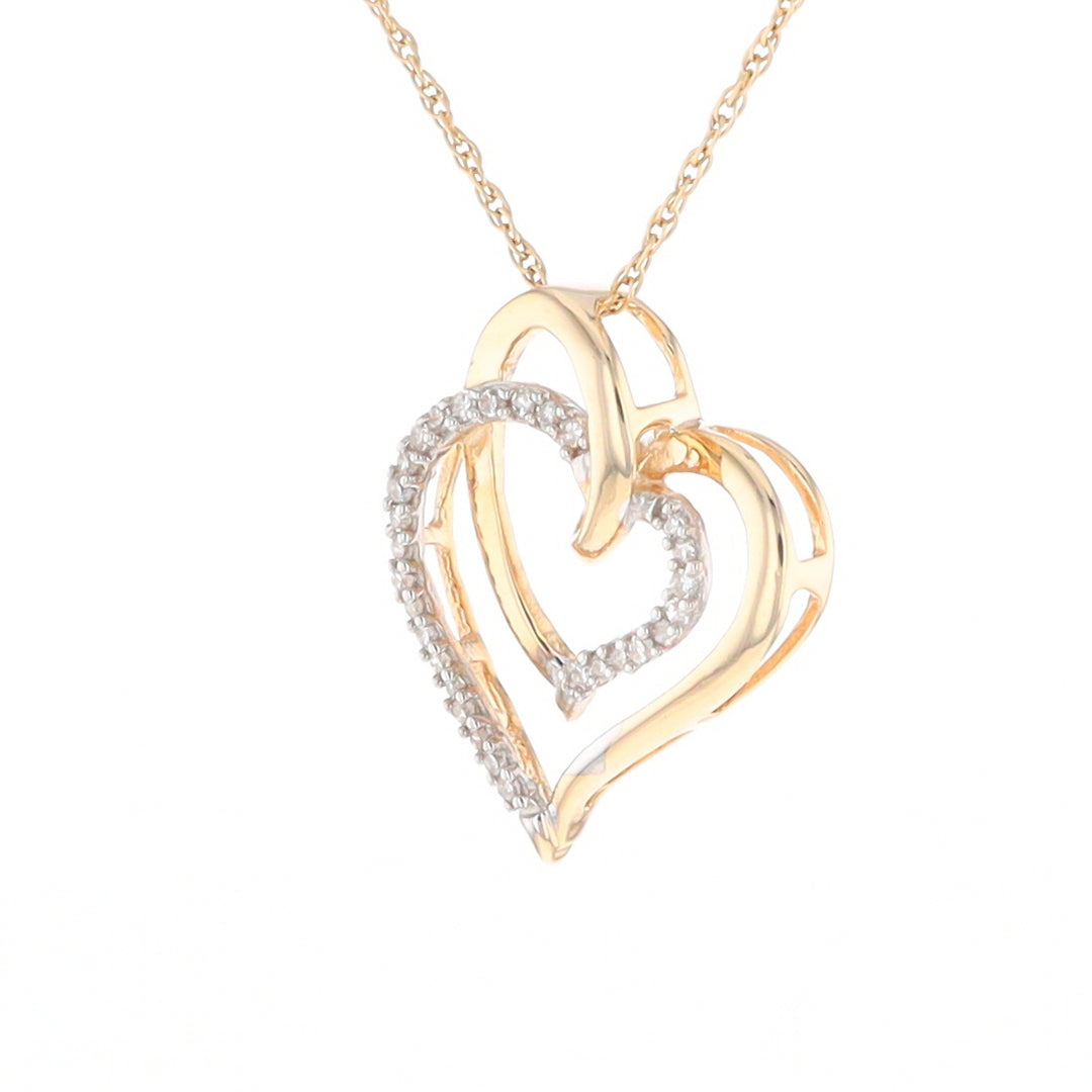 Double Heart Diamond Pendant