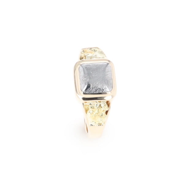 Meteorite & Gold Nugget Ring