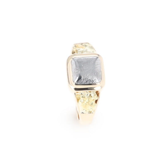 Meteorite & Gold Nugget Ring