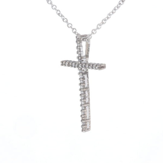 Thin Diamond Cross Necklace
