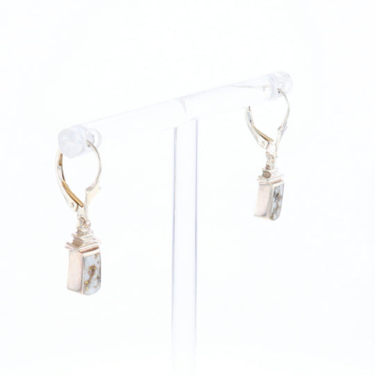 Sterling Silver Gold Quartz Inlaid Earrings - G3