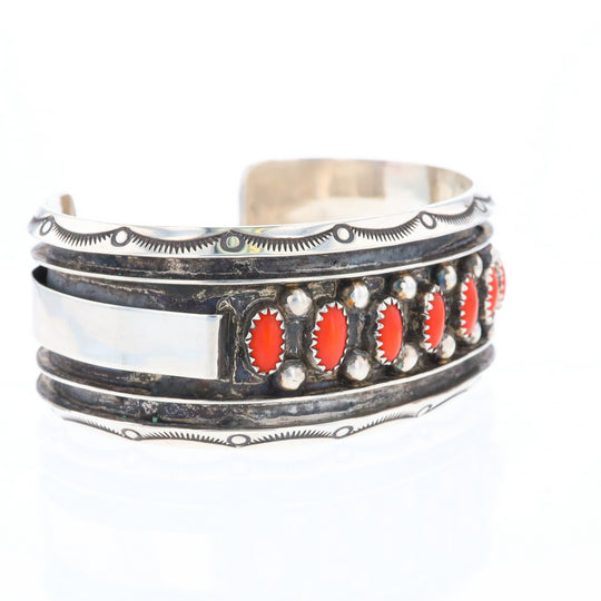 Jackie Singer Navajo Coral Cuff Bracelet