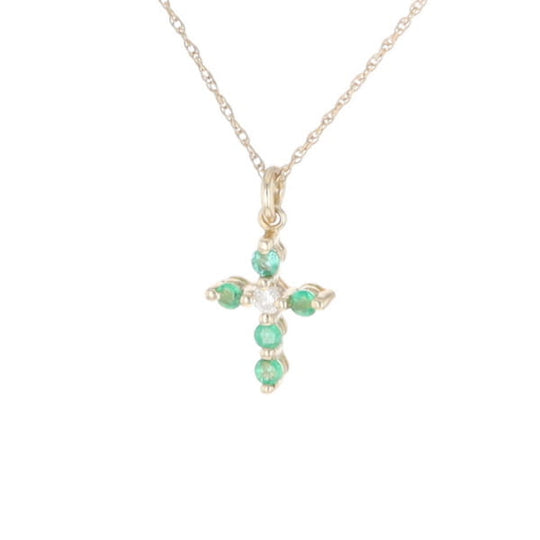 Small Emerald Cross Pendant