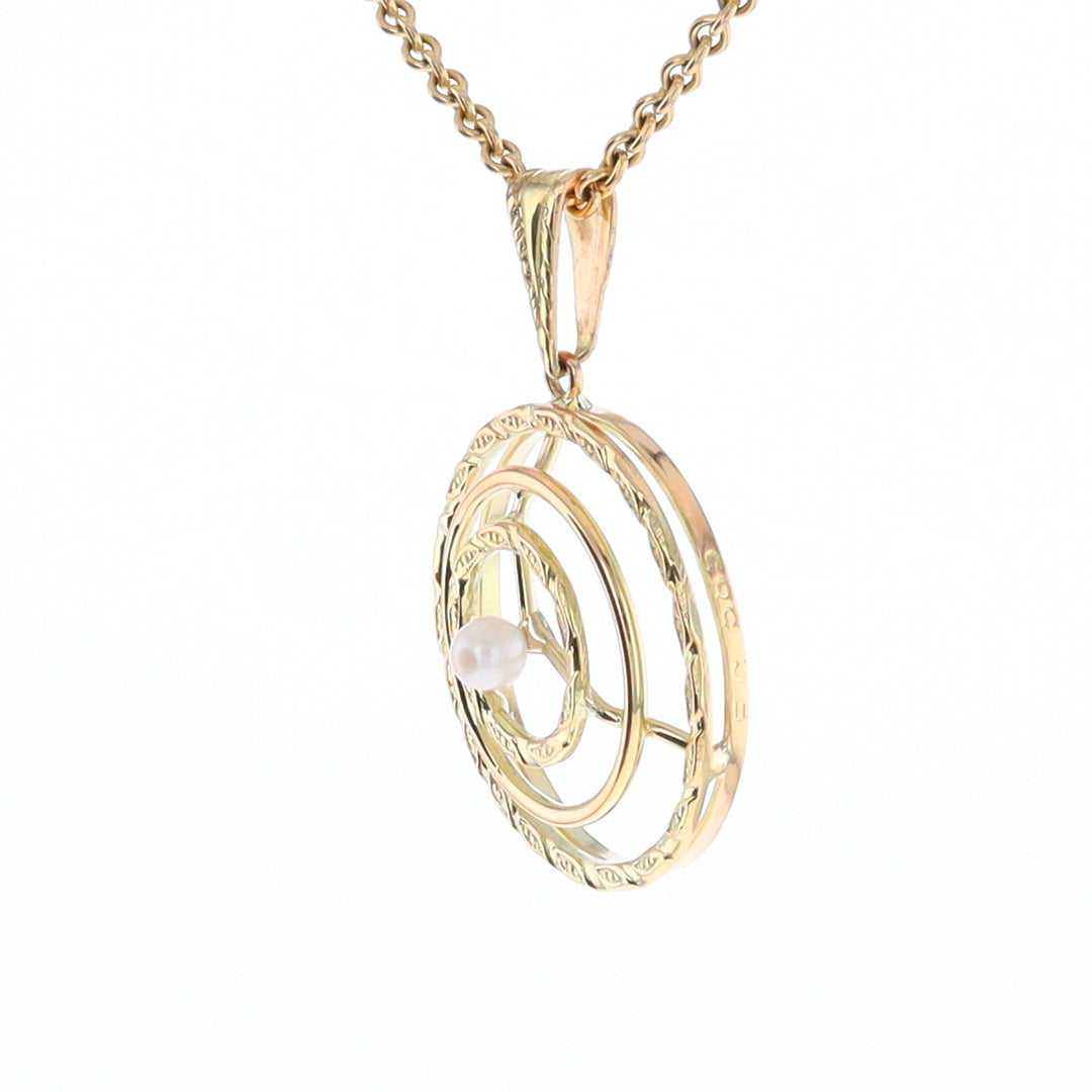 Three-Ring Pearl Pendant