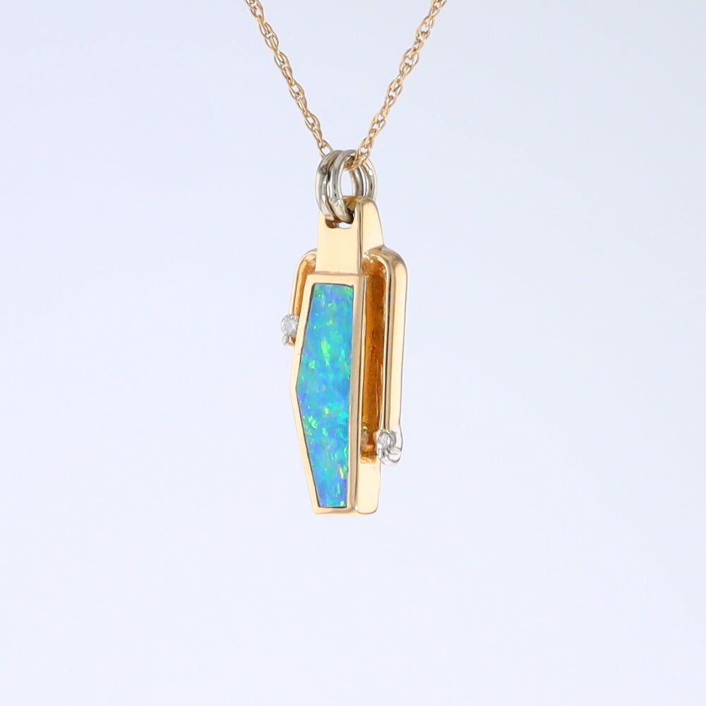 Opal Geometric Inlaid Pendant