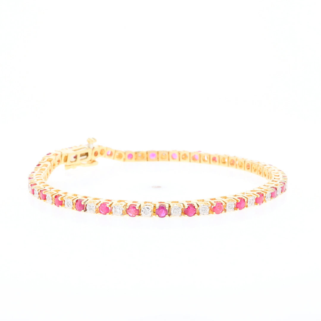 Ruby and Diamond Tennis Bracelet