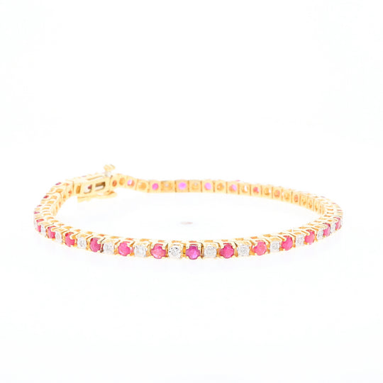 Ruby and Diamond Tennis Bracelet